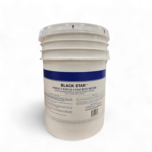 White bucket with a label containing text on a plain background